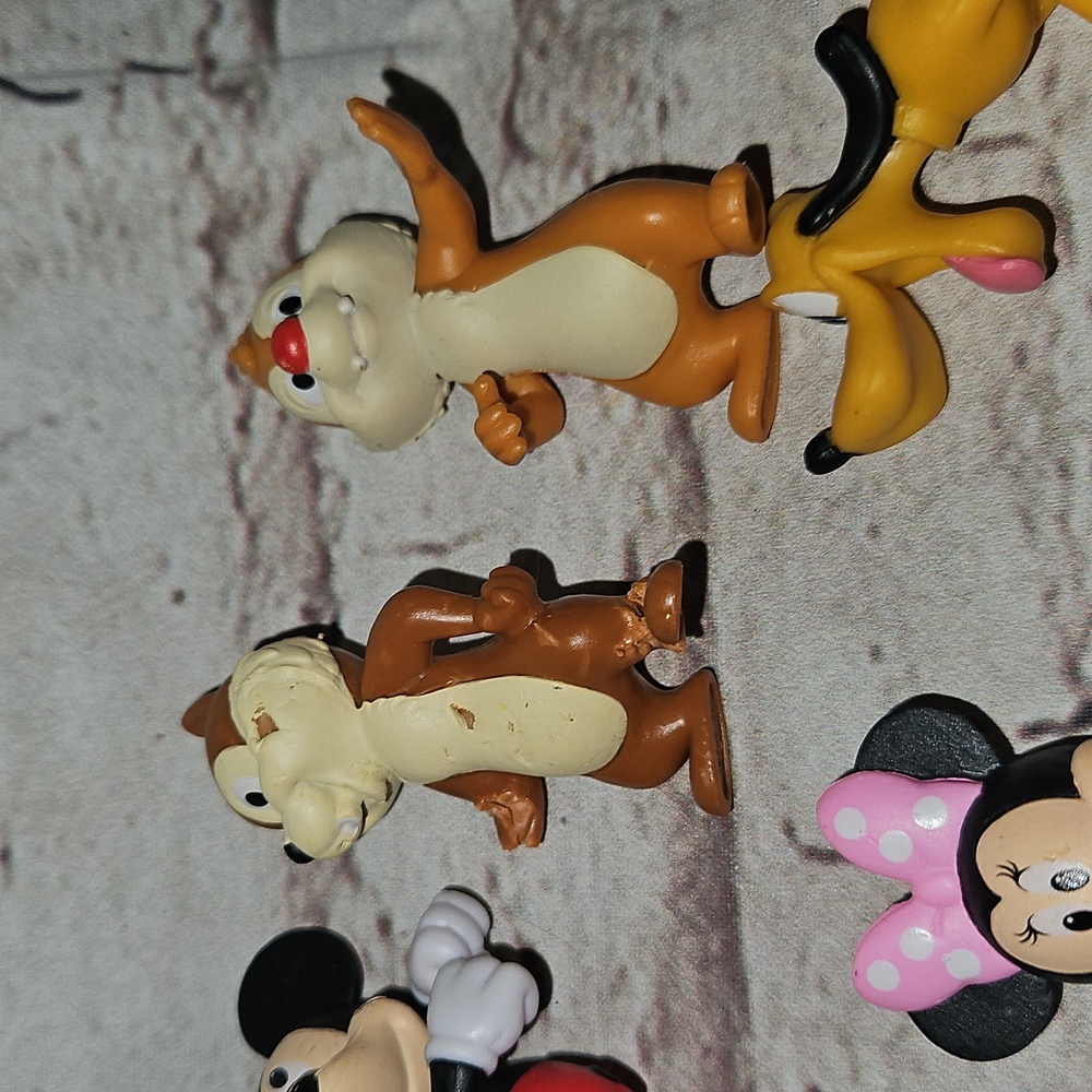 Disney Lot Figures Cake Toppers Mickey Minni Chip Dake Pluto Donald - Picture 3 of 5